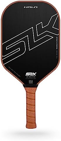 Black Selkirk SLK Halo Control XL Pickleball Paddle with a SLK Faux Leather Grip