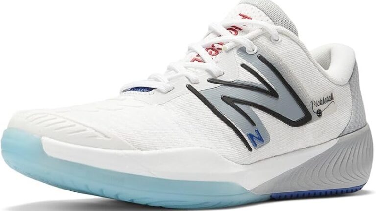 White, grey and blue New Balance FuelCell 996V5 Pickleball Shoes for men