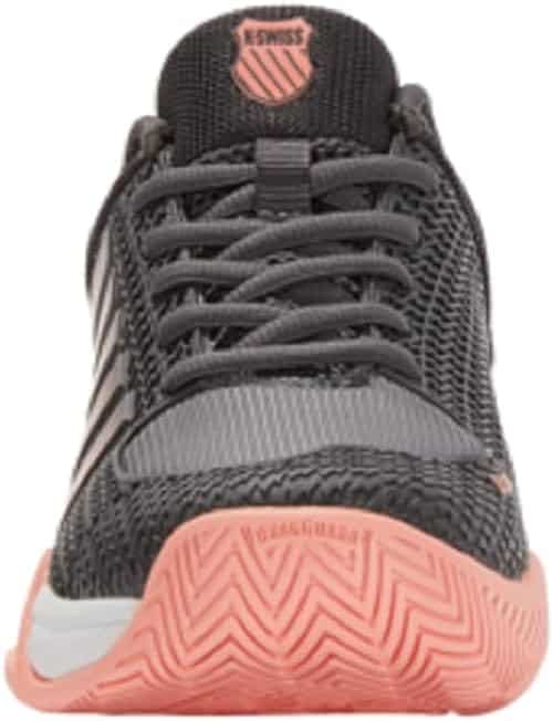 Black and peach K-Swiss women's pickleball shoes.