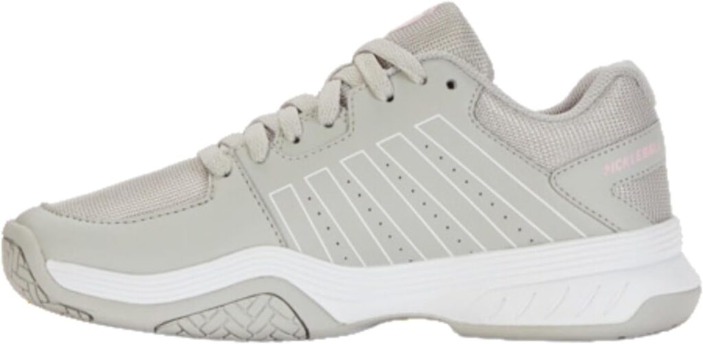 Grey womens pickleball shoes from K Swiss the best brand for ankle support