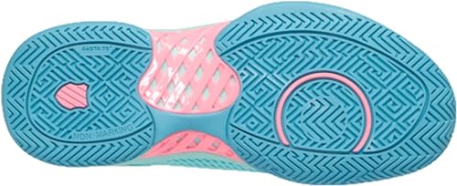 Blue and pink AOSTA 7.0 rubber compound on the K-Swiss Express Light Women's Pickleball Shoes