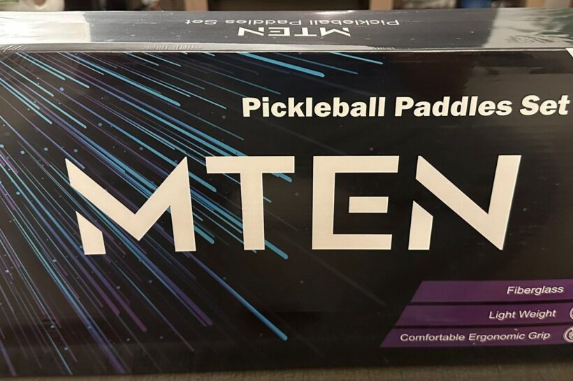 Black box containing the MTen Pickleball set the best Christmas pickleball gifts 2023