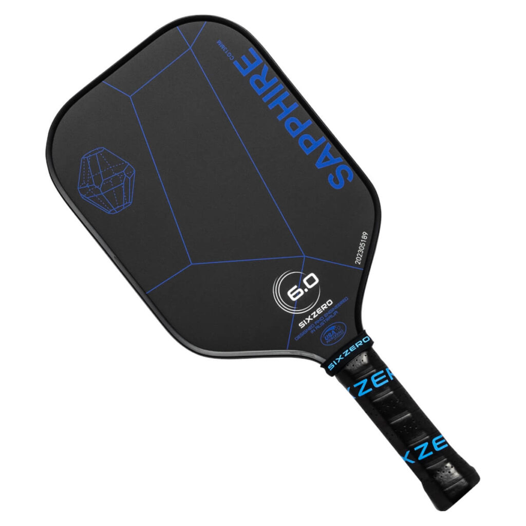 Six Zero Sapphire Pickleball paddle black color