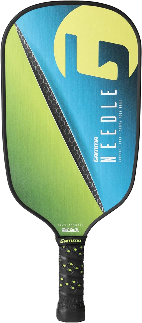 Gamma Needle Pickleball paddle Green and Blue