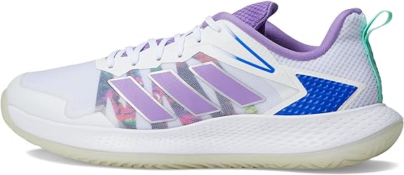 Adidas defiant speed tennis shoe white, violet and blue