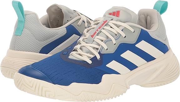 Adidas Barricade tennis shoes royal blue and off white