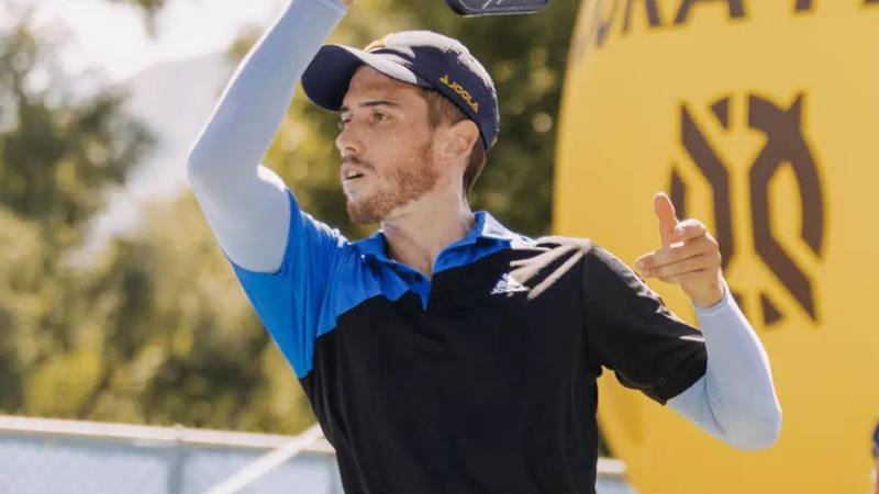 Federico Staksrud using a JOOLA Ace Competition Polo shirt.