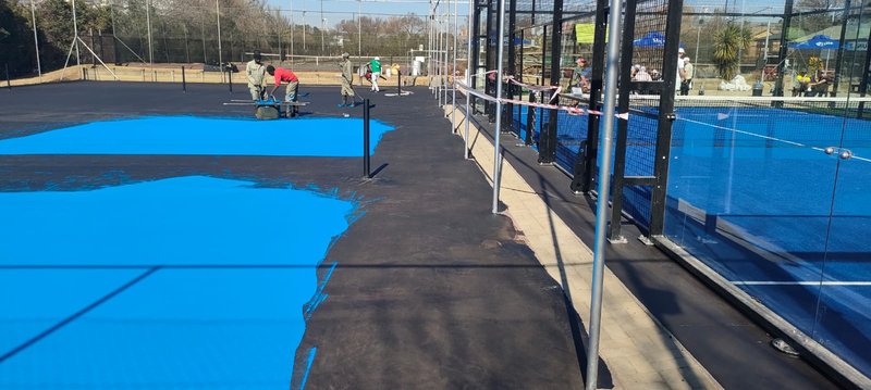 Bloem Paradise Pickleball courts under construction.