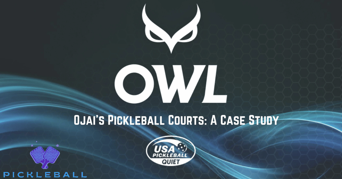 Owl paddles Ojai valley pickleball case study with white Owl logo and blue pickleball bits logo.