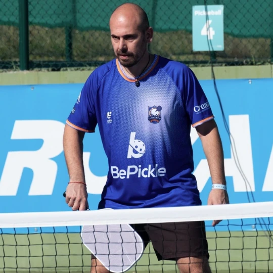 Picture of an individual player playing in the Pickleball Teams Cup in Barcelona.